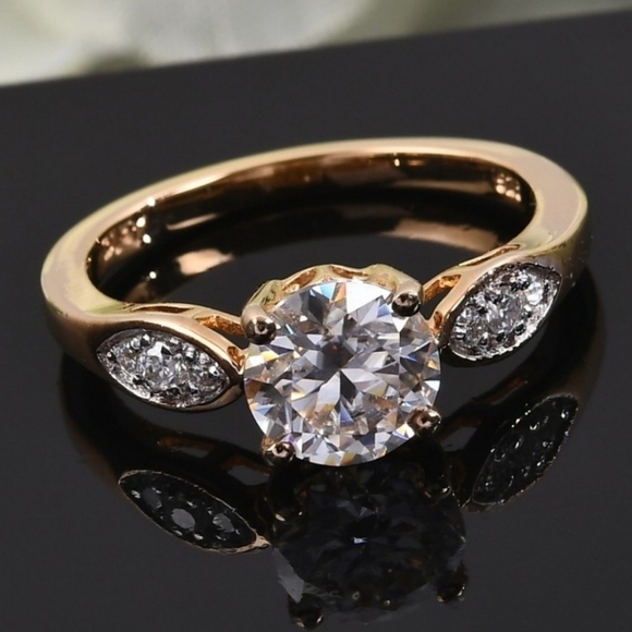 NEW VS EF Moissanite Gold Ring Size 6 - Picture 8 of 16